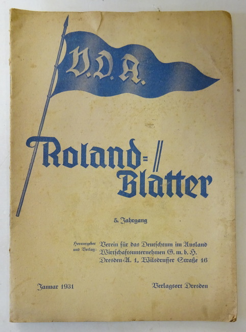 Rumpf, Wilhelm  Roland-Blätter 5. Jg. Januar 1931 (Monatsblätter für die Deutsche Jugend) 