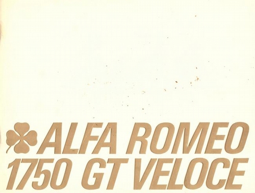 ALFA ROMEO  Alfa Romeo 1750 GT Veloce (Verkaufsbroschüre mit Beilage "Preisliste Nr. 21 v. 12. Januar 1969, diese auch für andere Modelle) 