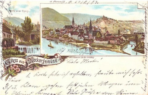   Ansichtskarte Litho Gruss aus Neckargemünd (2 Motive) 