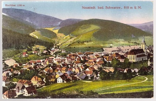   Ansichtskarte Neustadt badischer Schwarzwald mit Hochfirst 