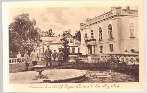   Ansichtskarte Gartenhaus beim Schloß Zagorze, Revier d. V. Esc. Reg. No. 4 