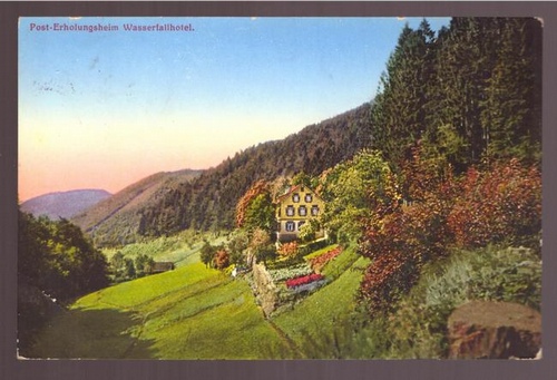   Ansichtskarte Post-Erholungsheim Wasserfallhotel in Farbe 