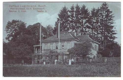   Ansichtskarte. Kurhaus Luginsland, Buoch (Post Grunbach (O/A Schorndorf. Besitzer C. Frick) 
