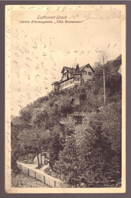   Ansichtskarte. Luftkurort Urach. Christl. Erholungsheim "Villa Breitenstein" 