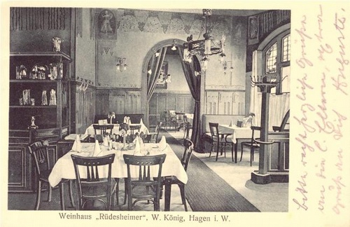  Ansichtskarte Ak Hagen. Weinhaus "Rüdesheimer", W. König 