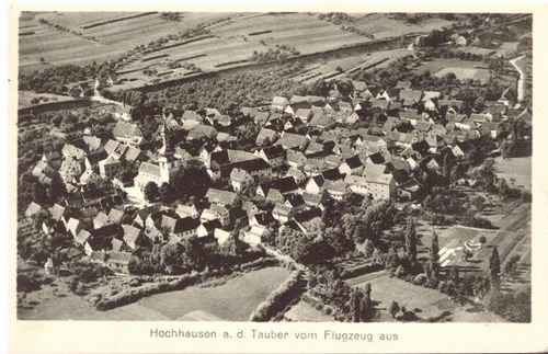   Ansichtskarte AK Hochhausen a.d. Tauber vom Flugzeug aus 