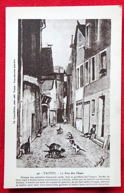   Ansichtskarte AK Troyes. La Rue des Chats 