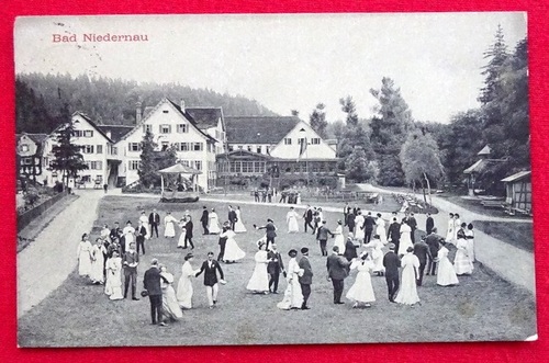   Ansichtskarte AK Bad Niedernau (Tanzgesellschaft vor Hotel im Kurpark) 
