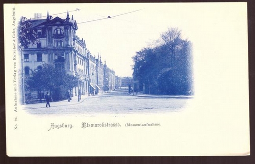   Ansichtskarte AK Augsburg. Bismarckstrasse (Momentaufnahme) 
