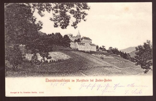   Ansichtskarte AK Ebersteinschloss im Murgthale bei Baden-Baden. 