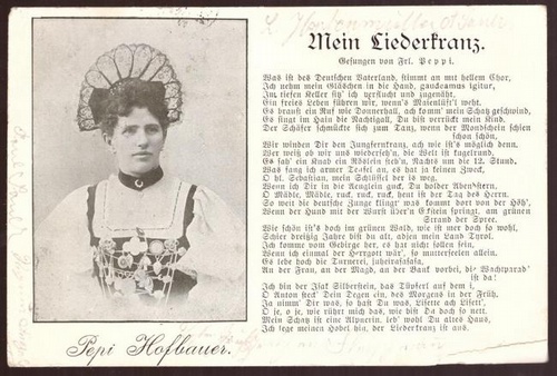   Ansichtskarte AK Pepi Hofbauer (Mein Liederkranz. Text und Bild) 