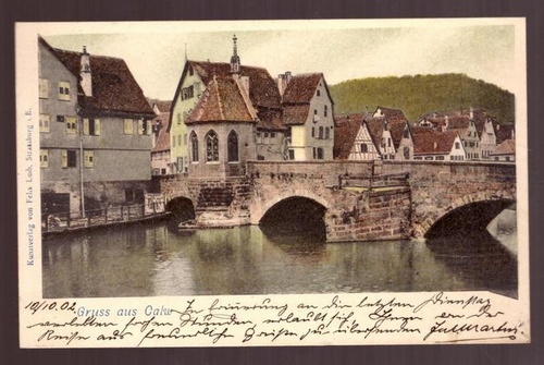   Ansichtskarte AK Gruss aus Calw (steinerne Brücke und Ortspartie) 