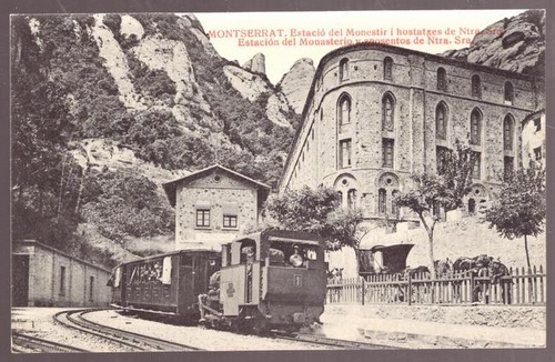   Ansichtskarte AK Montserrat (Estacio del Monestir i hostatges de Ntra Sra. Estacion del Monasterio y aposentos dee Ntr. Sra) 