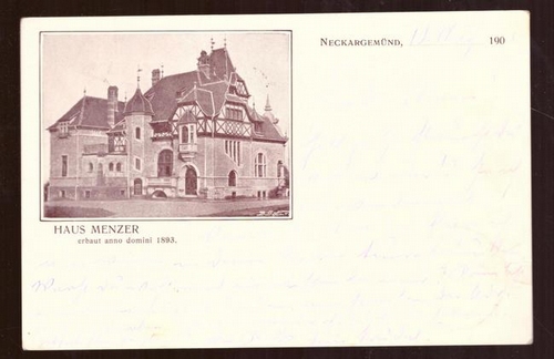   Ansichtskarte AK Neckargemünd Haus Menzer erbaut anno domini 1893 