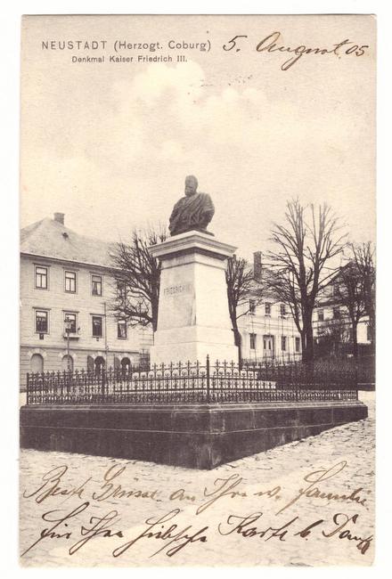   Ansichtskarte AK Neustadt (Herzogt. Coburg) (Denkmal Kaiser Friedrich III. 
