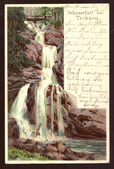   Ansichtskarte AK Wasserfall bei Triberg v. Carl Biese (Litho) 