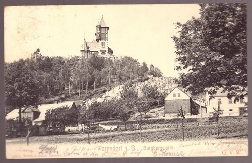   Ansichtskarte AK Warnsdorf i. Böhmen. Burgbergwarte 