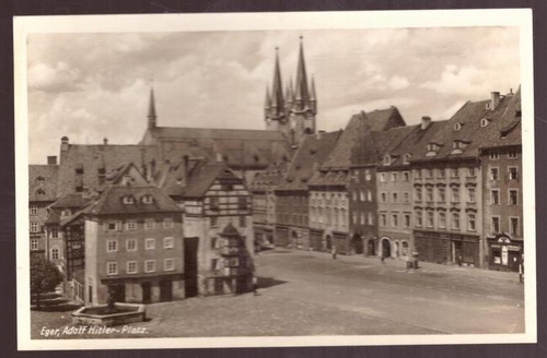   Ansichtskarte AK Eger. Adolf-Hitler-Platz 