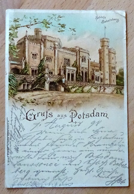   Ansichtskarte AK Gruß aus Potsdam. Schloß Babelsberg (Farblitho) 