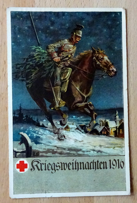   Ansichtskarte AK Kriegsweihnachten 1916 (Künstlerkarte "F.K." Offizielle Postkarte Ortssammellkomittee Nürnberg vom Roten Kreuz) 