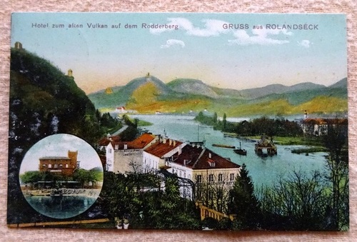   Ansichtskarte AK Gruss aus Rolandseck. Hotel zum alten Vulkan auf dem Rodderberg 