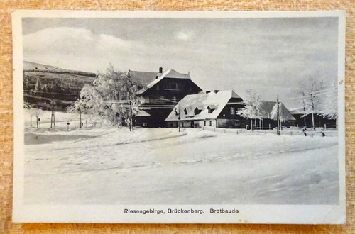  Ansichtskarte AK Riesengebirge. Brückenberg (Karpacz Gorny). Brotbaude (im Winter) 