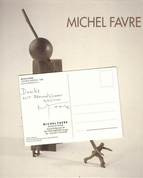 Borgeaud, Georges und Roland Matthes  Michel Favre. Sculpteur. Plastiker (Mit handsignierter Einladungskarte des Künstlers) 