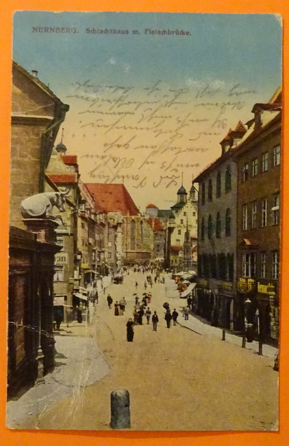   Ansichtskarte AK Nürnberg. Schlachthaus mit Fleischbrücke 