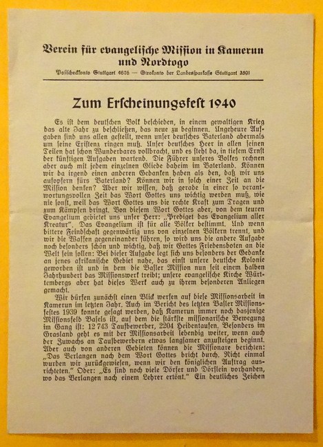 Gauger, Dekan  Zum Erscheinungsfest 1940 