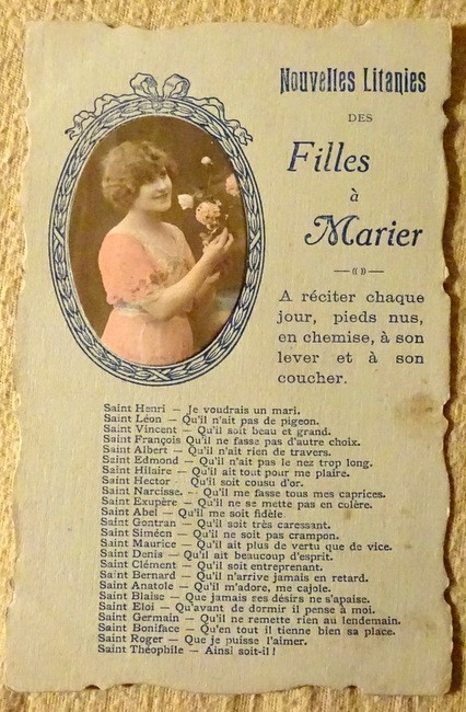   Ansichtskarte AK Nouvelles Litanies des Filles a Marier (A reciter chaque jour, pieds nus, en chemise, a son lever et a son coucher) 
