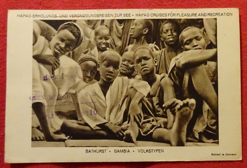   Ansichtskarte AK Bathurst / Gambia. Volkstypen (HAPAG-Erholungs- und Vergnügungsreisen zur See / HAPAG Cruises for Pleasure and Recreation) 