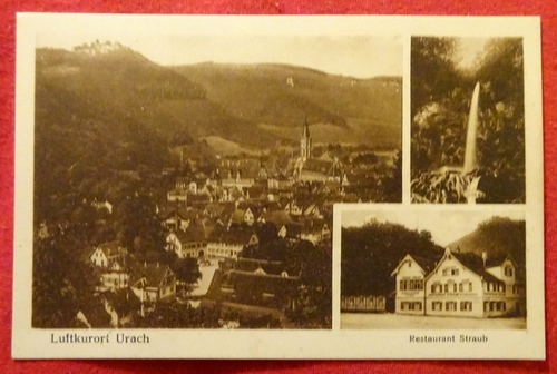   Ansichtskarte AK Urach (3 Ansichten) (Total, Wasserfälle und Restaurant Straub) 