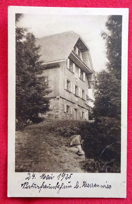   Ansichtskarte AK Naturfreundehaus bei Herrenwies 24. Mai 1925 (Naturfreundehaus "Badener Höh" Ortsgruppe Karlsruhe) 