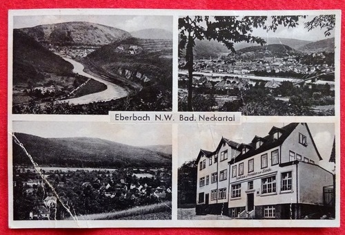   Ansichtskarte AK Eberbach / Bad. Neckartal. 4 Motive (U.a. Gasthaus Pension zur Linde) 