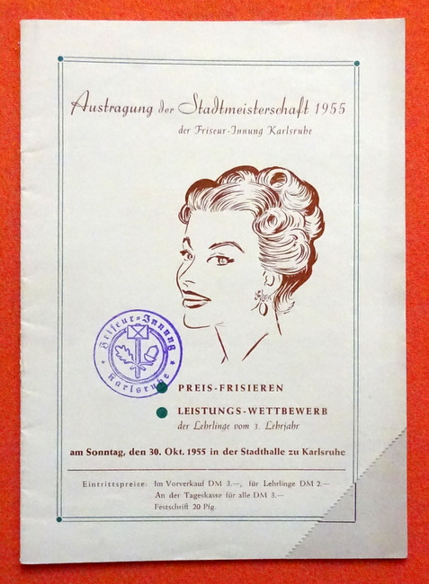   Austragung der Stadtmeisterschaft 1955 der Friseur-Innung Karlsruhe 