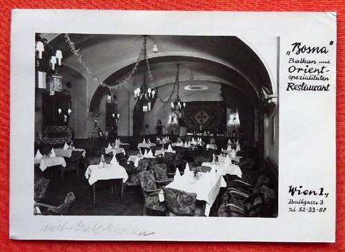   Ansichtskarte AK "Bosna" Balkan und Orientspezialitäten Restaurant (Wien, Ballgasse 3) 