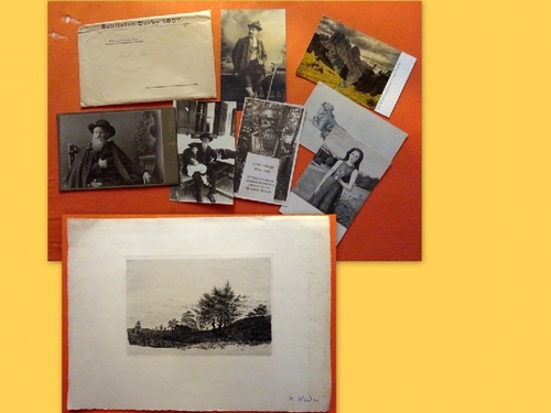 Haider, Karl Michael  Sammlung von hs. Postkarten, Fotografien und 1 Orig.Radierung v. Karl Haider 