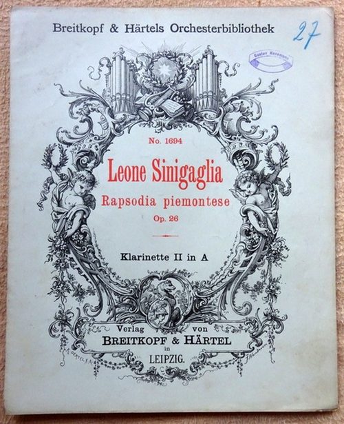 Sinigaglia, Leone  Rapsodia piemontese Opus 26 für Violine und Orchester (Klarinette II in A) 