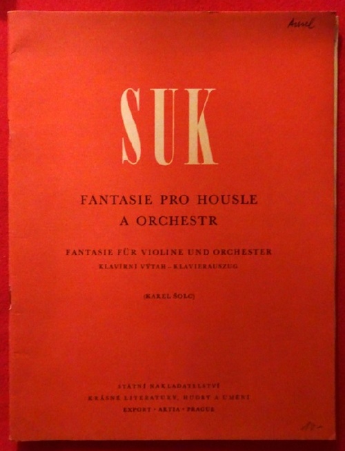 Suk, Josef  Fantasie für Violine und Orchester Op. 24. Klavierauszug (Karel Solc) 