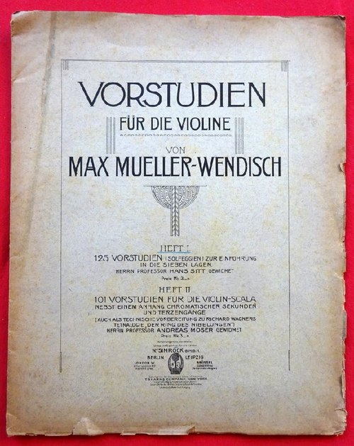 Mueller-Wendisch, Max  Vorstudien für die Violine Heft 1 (125 Vorstudien (Solfeggien) zur Einführung in die sieben Lagen) 