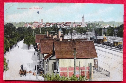   Ansichtskarte AK Bretten mit Bahnhof 
