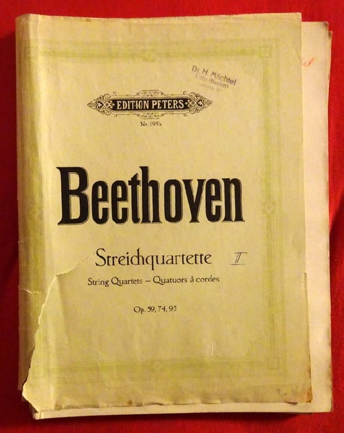 Beethoven, Ludwig van  Quartette für 2 Violinen, Viola und Violoncello. Op. 59, 74, 95 (Herausgegeben von Joseph Joachim und Andreas Moser) 