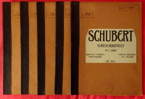 Schubert, Franz  Quintett für 2 Violinen, Viola, 2 Violoncelli Opus 163 (neu revid. v. Rudolf Fitzner) 