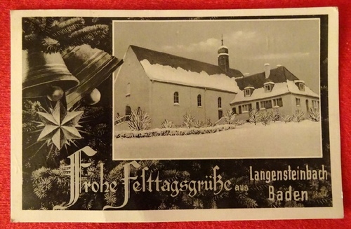  Ansichtskarte AK Frohe Festtagsgrüße aus Langensteinbach 