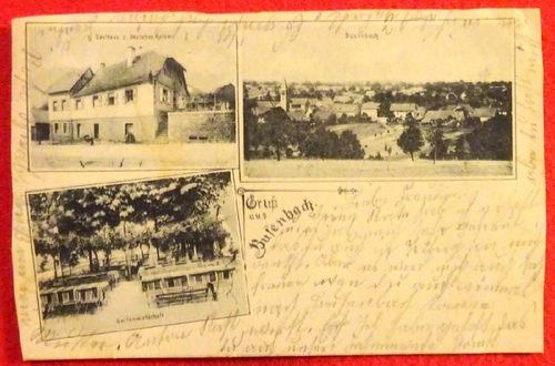   Ansichtskarte AK Gruß aus Busenbach (3 Motive: Gasthaus z. Deutschen Kaiser, Gartenwirtschaft, Totalansicht) 