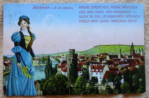   Ansichtskarte AK Heilbronn mit Kätchen und Spruchgedicht 