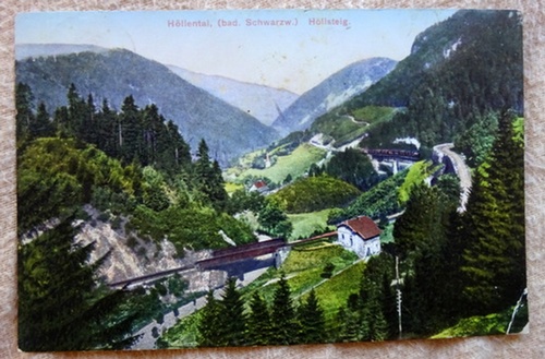   Ansichtskarte AK Höllental (bad. Schwarzwald) Höllsteig (hinten mit Stempel Gasthaus Todtnauer Hütte Feldberg, Post Todtnau L. Wasmer) 