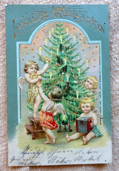   Ansichtskarte AK Fröhliche Weihnachten (Farblitho, Prägekarte) 