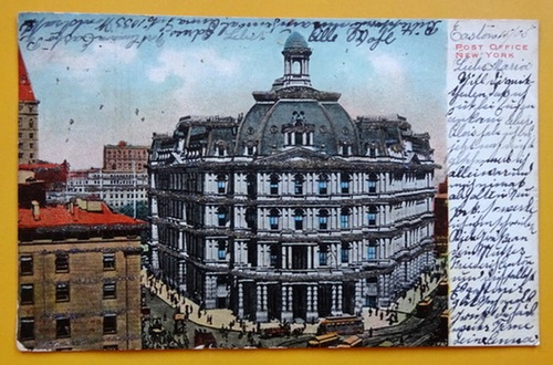   Ansichtskarte AK New York. Post Office (mit Glitzer) 