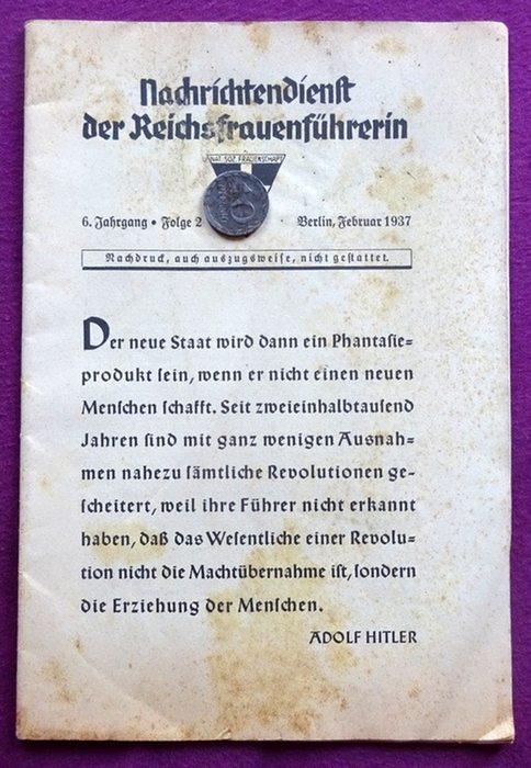 Kirmsse, Erica  Nachrichtendienst der Reichsfrauenführeri 6. Jahrgang Folge 2, Februar 1937 